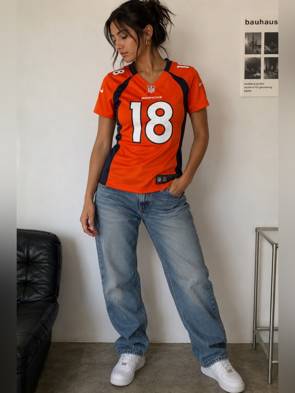 Nike Denver Broncos Peyton Manning #18 On Field Jersey Women’s Small Orange NFL